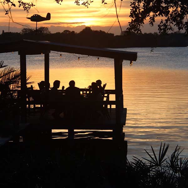 sunset on the dock at Hillstone Winter Park